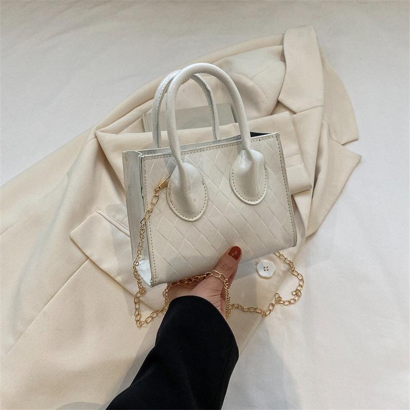 

Foreign-style texture small square bag 2024 new Korean version of beautiful texture personalized handbag shoulder bag fashion women s bag tide білий