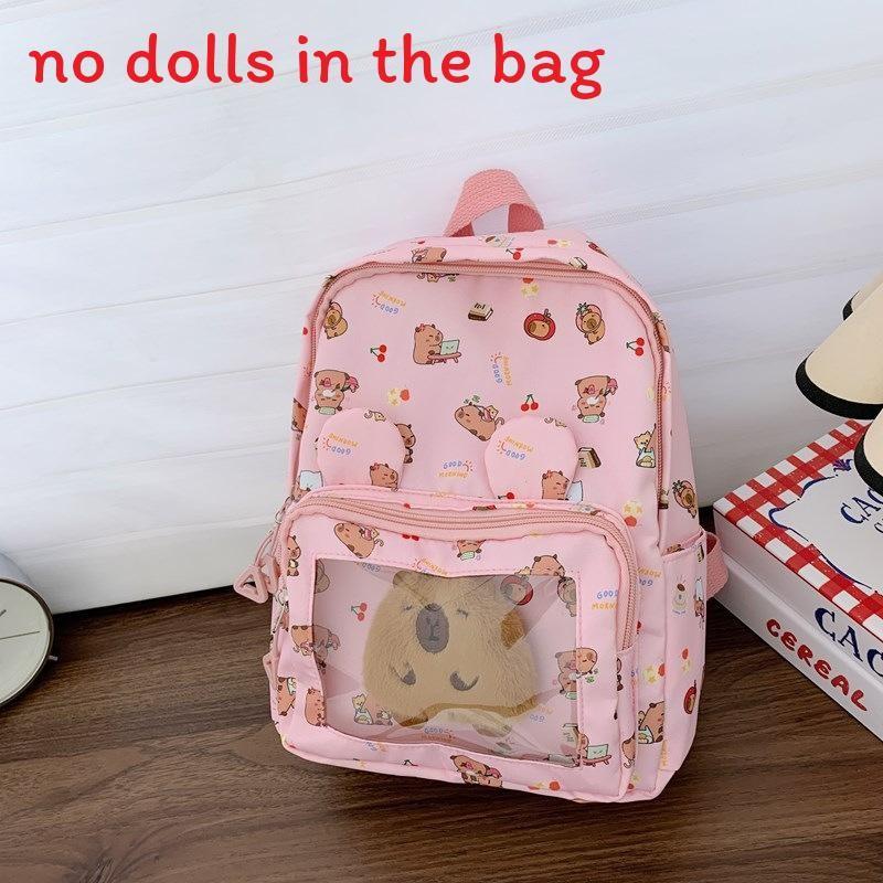 Capybara Backpack Children Cartoon Itabag Adjustable Shoulder Straps Schoolbag