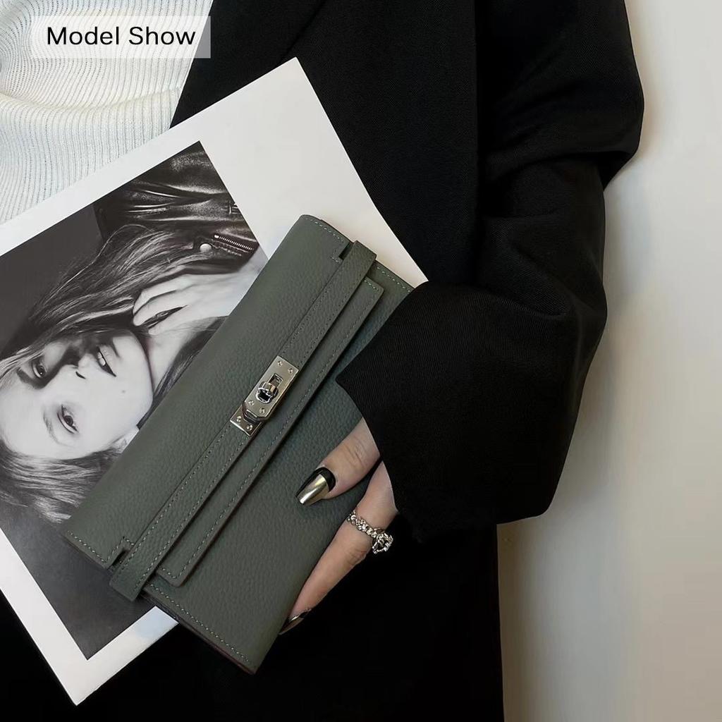 Prabangios moteriškos piniginės iš natūralios odos, aukštos kokybės, pagamintos iš pirmo karvės odos sluoksnio, ilga piniginė sidabro spalvos užsegimu, nuostabi delninė be logotipo