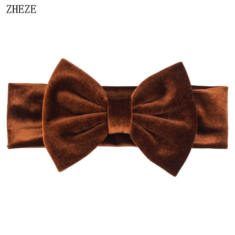 Baby Soft 5" Hair Bow Headband Kids Girls Velvet Headwrap Turband Toddler Photo Pro DIY Hair Accessories