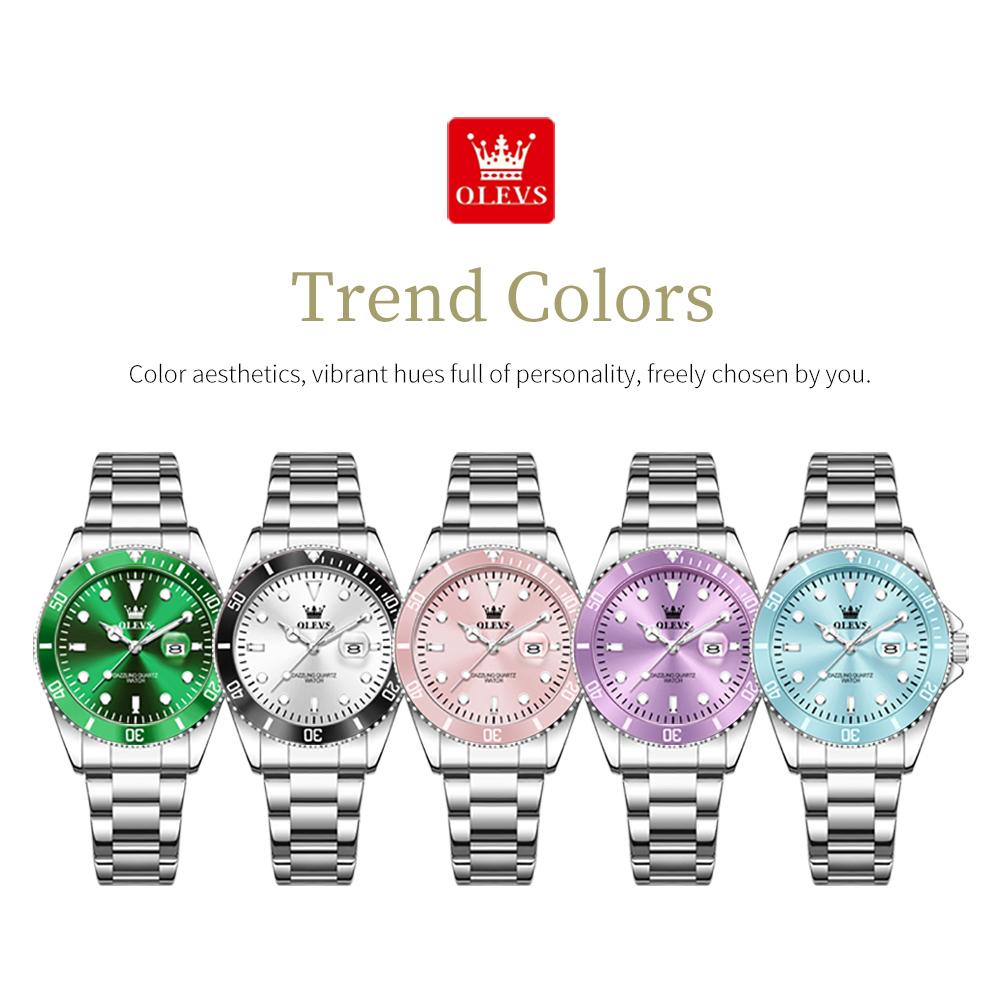 OLEVS Orologio da Donna Classico Orologio da Donna Automatico con Data Acciaio Inossidabile Impermeabile Luminoso Orologio al Quarzo per Donne