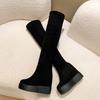 2026 New Wedges Women Long Boots Fashion Suede Dress Winter Shoes Cozy Over The Knee Warm Woman Boots Designer Botas Para Mujer