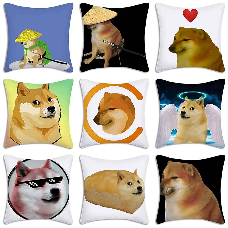 Abstract Shiba Inu Print Decorative Pillow Cover Car Sofa Square Cushion Pillow Cover