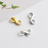 Gold-Plated S925 Sterling Silver S-Hook Figure 8 Spring Clasp for DIY Bracelet/Necklace, Double Ring End Clasp Connector.