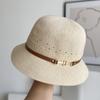 Hat Women's New Hollow Knitted Belt Bucket Hat Face Small Sunscreen Hat Top Hat