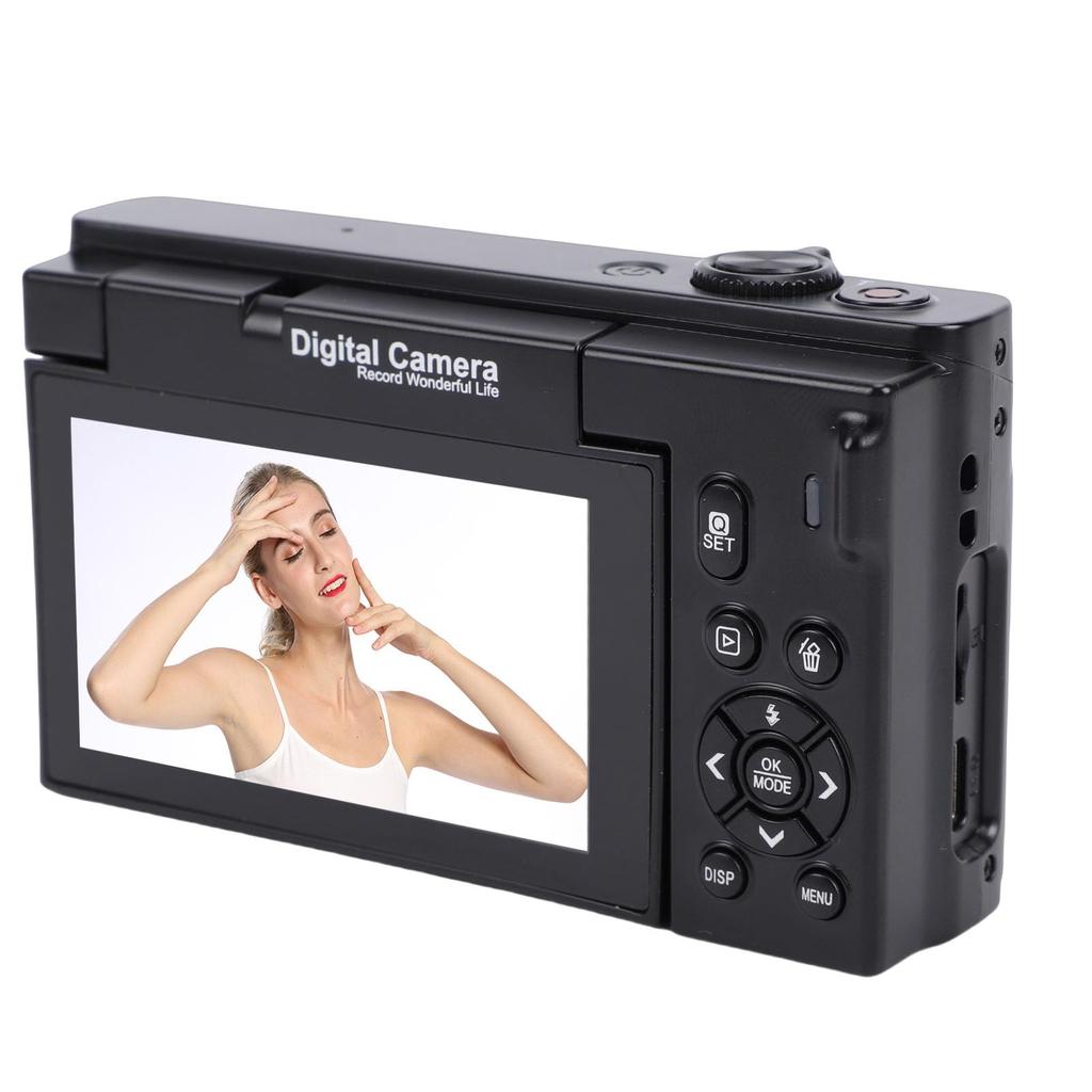 Fockety 4K Digital Camera for 4K 75MP 18X Zoom Vlogging Camera with Flip Beautification WiFi Mirrorless Point and Shoot Camera for Beginners