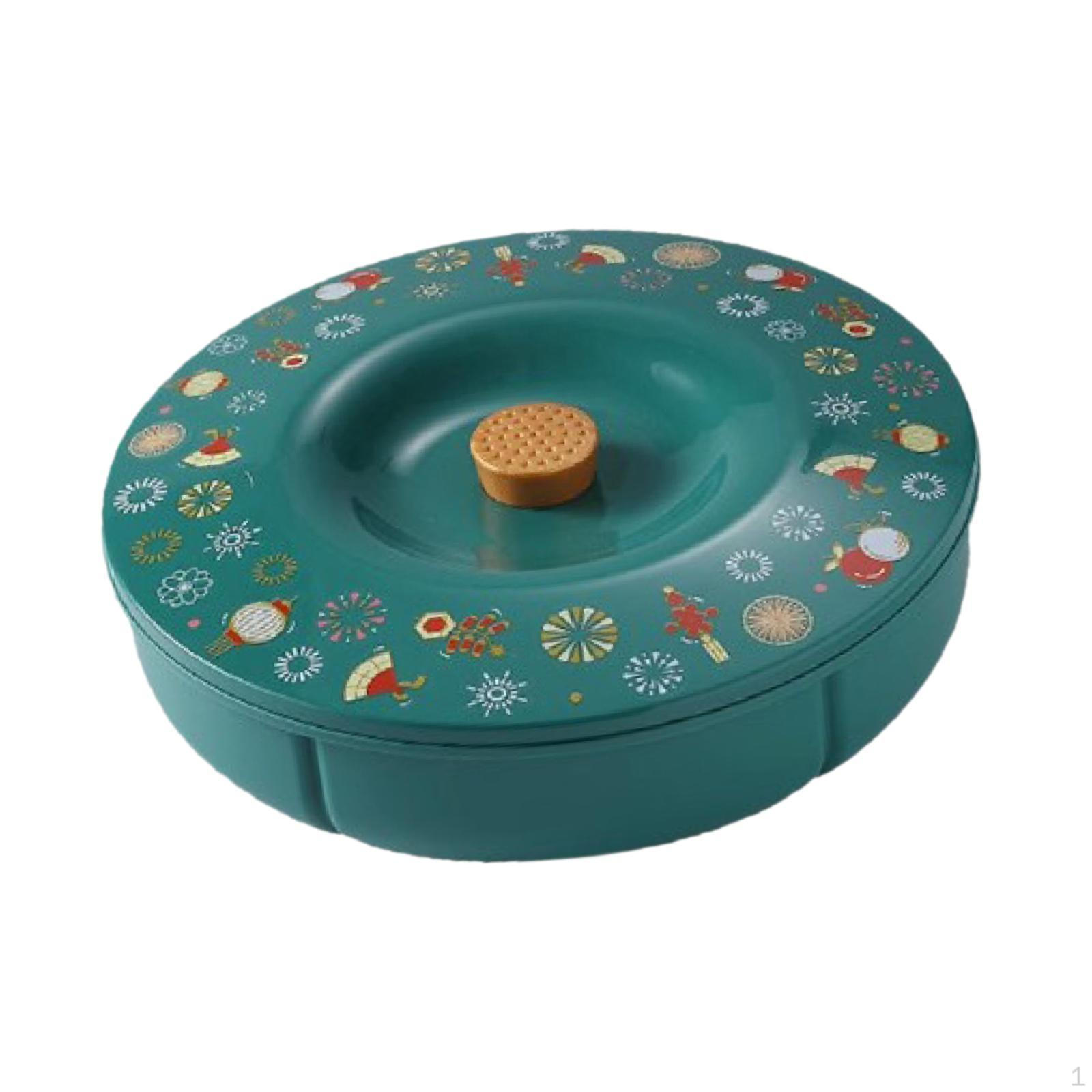 

Divided Serving Tray Candy Storage Box Compartment with Lid Container Food Snackle for Green