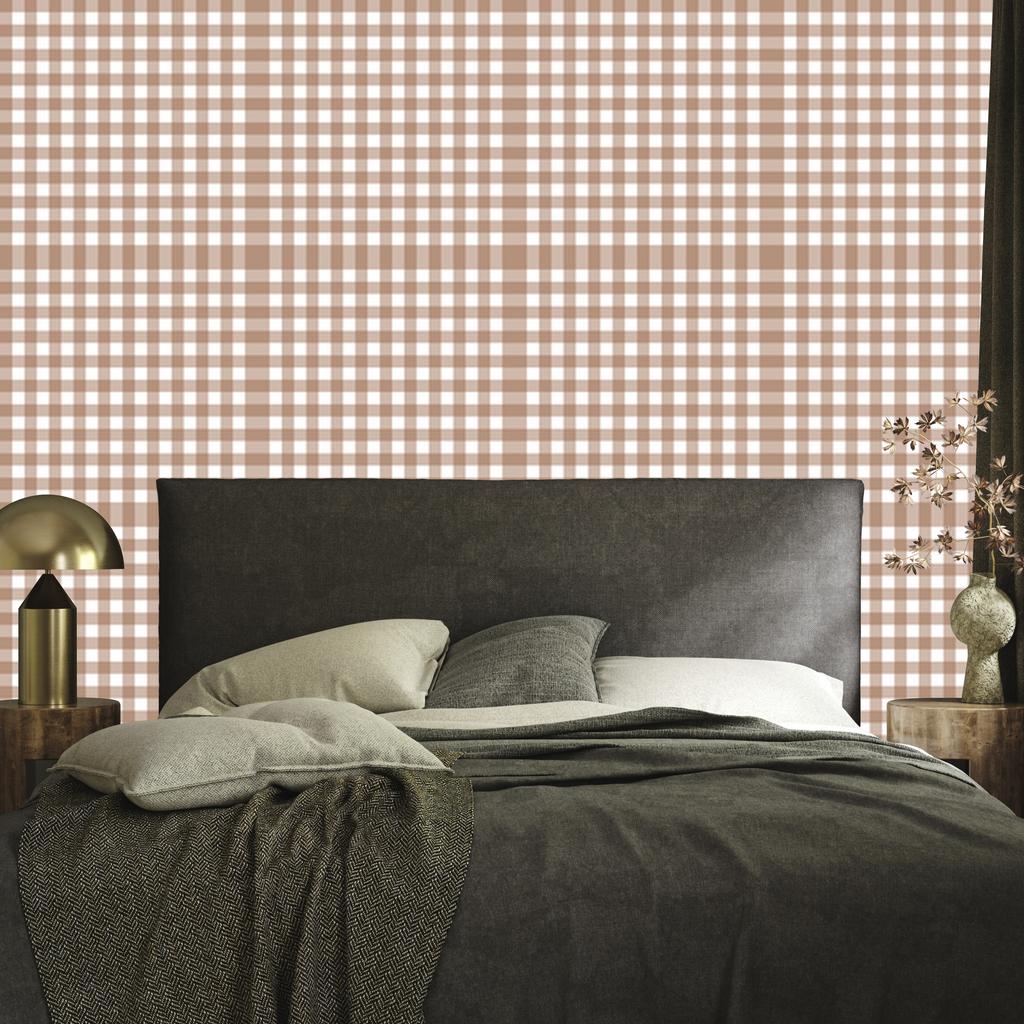 Wallpaper Fabric Pattern Beige, Light Gray and White 50x1000
