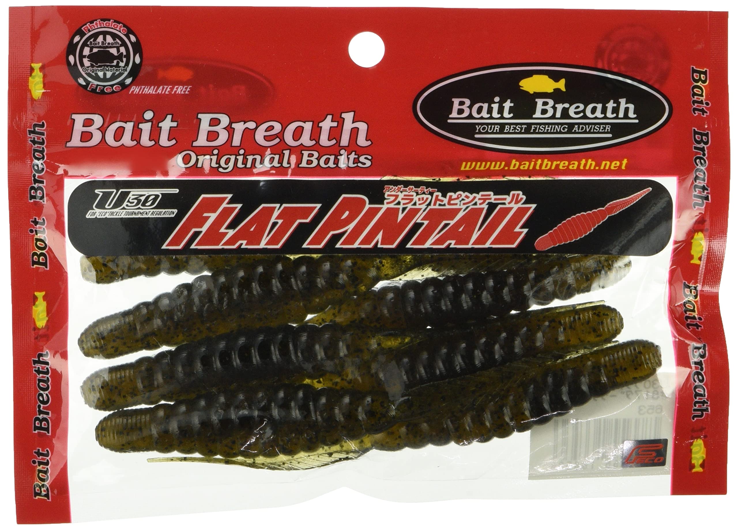 Приманка Bait Breath Червь U30 Плоскохвостый 4.5 дюйма #817 8 pieces
