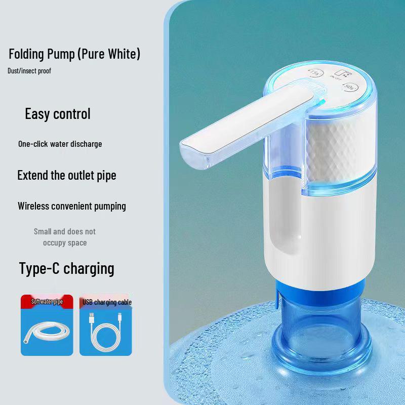 Electric Folding Water Dispenser: Automatic Rechargeable Hand Pump for Bottled Water