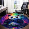1pc Panda Rainbow Office Round Area Rug, Under Office Chairs Bedroom Living Room Home Decor, Room Deco