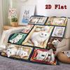 White Cats Collection 2D Flat Pattern Flannel Blanket, High quality All Seasons, Home Decor, Warmth and Comfort, Perfect for Christmas Gifts.