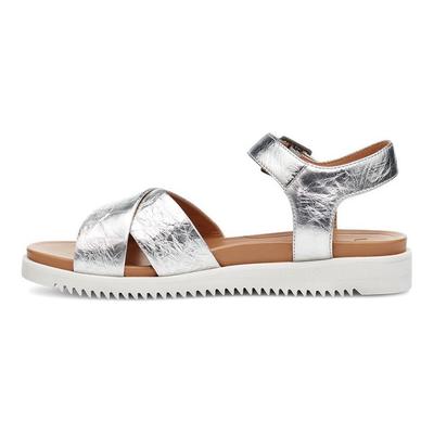 Zoie Metallic Sandale Schnalle Niedriger Absatz Mode Pantolette Damen Sandalen Silber 1116390-SLVR