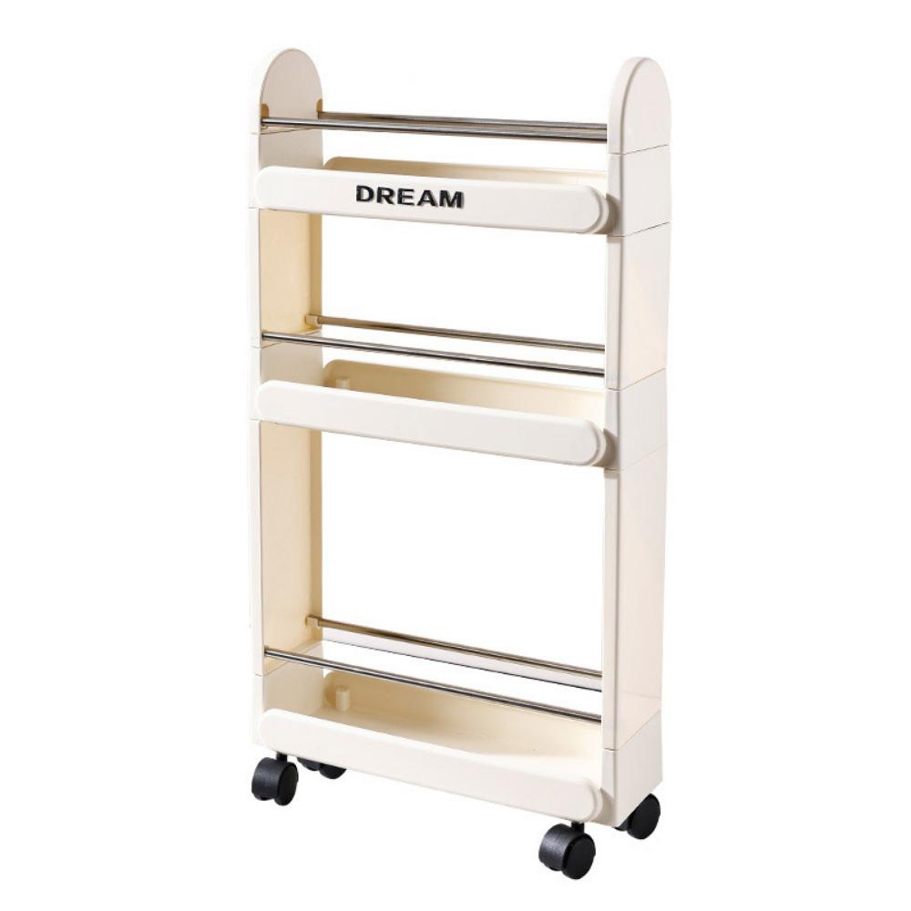 Plastic Rolling Utility Cart Large Capacity Multi-layer Crevice Storage Cabinet with Wheels Space Saving