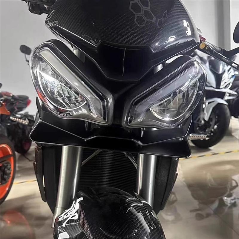 A16P-Motorcycle Frontal Spoilers Kit Motorcycle Front Lip Fixed Wing Fairing Spoilers Kit For Street Triple 765 RS