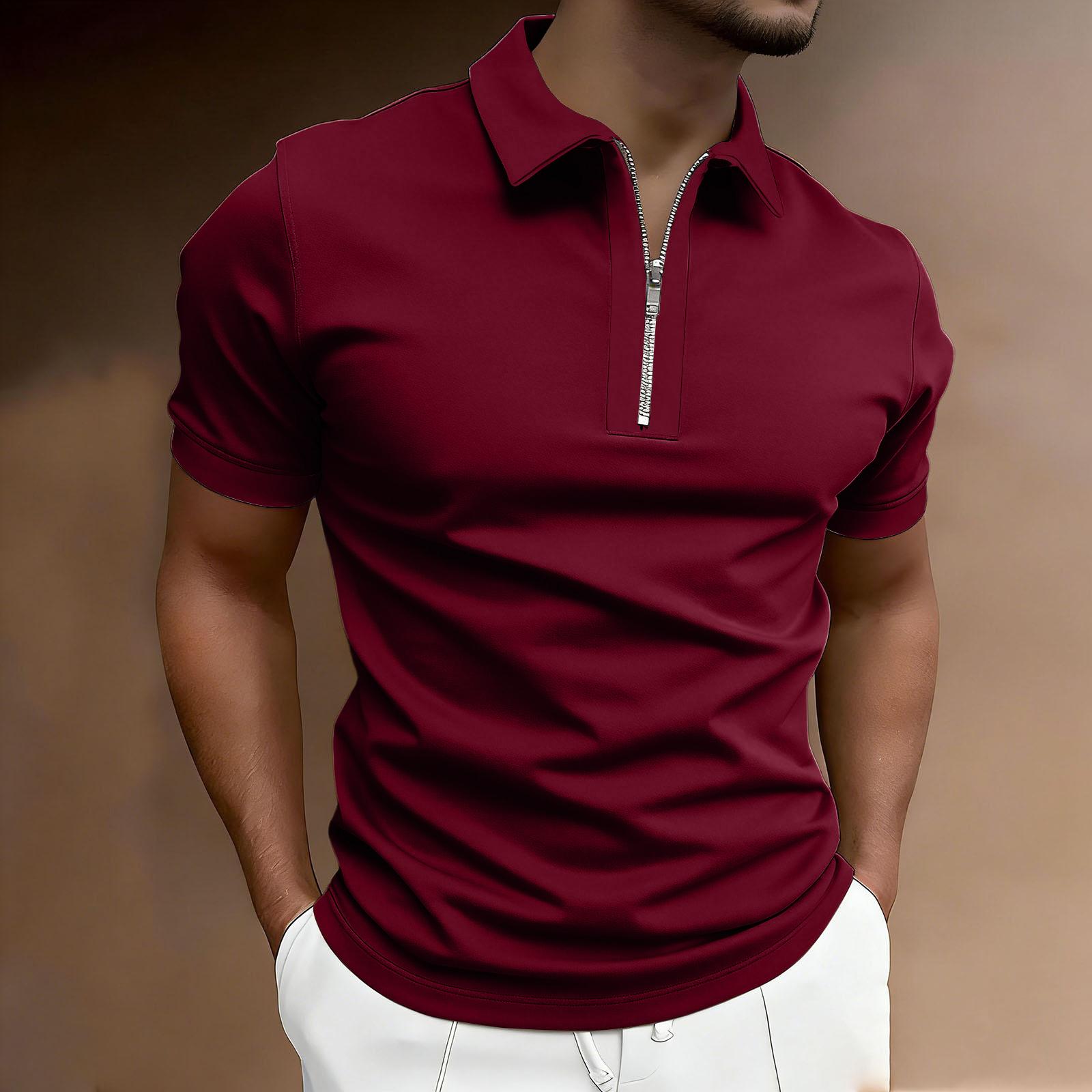 Men s Short-sleeved Button-down T-shirt XXXL