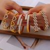 Korean Style Elegant Geometric Titanium Steel Diamond Bracelet for Women - Light Luxury & Color-Preserving Design