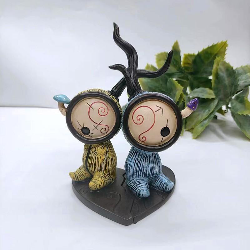 Enchanting Resin Synthetic Fairy Couple Figurine Perfect For Decor Desktop