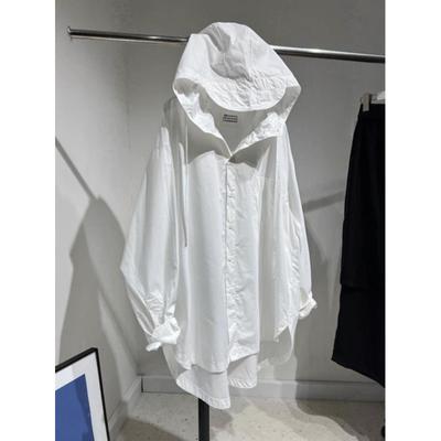 Women Tops Oversized Blouses Women's Clothing Blusas Mujer De Moda Long Sleeve Hooded Shirts Casual Fashion White Blouse