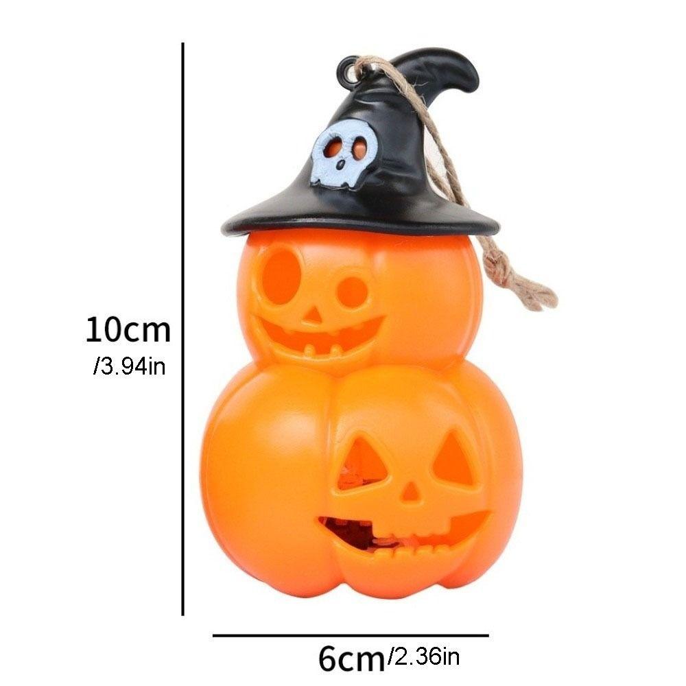 Skeleton Pumpkin Nightlight Button Cell Battery Operated LED Glowing Spooky Tabletop Lamp Aesthetic Plastic Halloween LED Decor