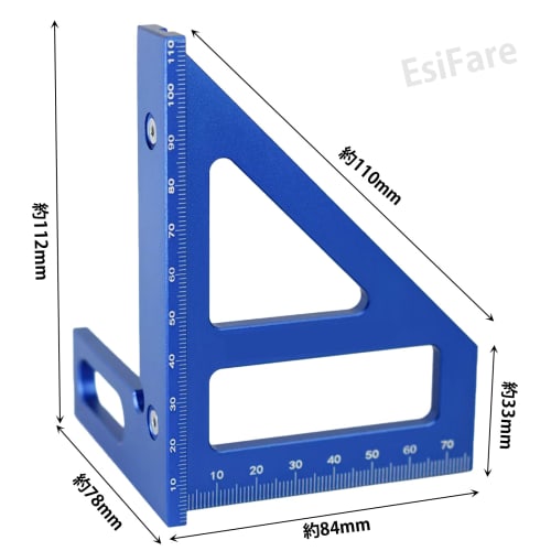 EsiFare 3D Multi-Angle Measuring Ruler, Right Angle Ruler, 45 Degree/90 Degree Layout Measuring Ruler, Miter Triangle Ruler, L-Shaped Ruler, Woodworki