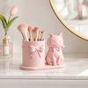 huaqianguhh Cat Pen Holder, Cute Kitty Desk Organizer with Pens, Pencils, Makeup Brushes, 3D Printed Sculpture for Home Office Decor