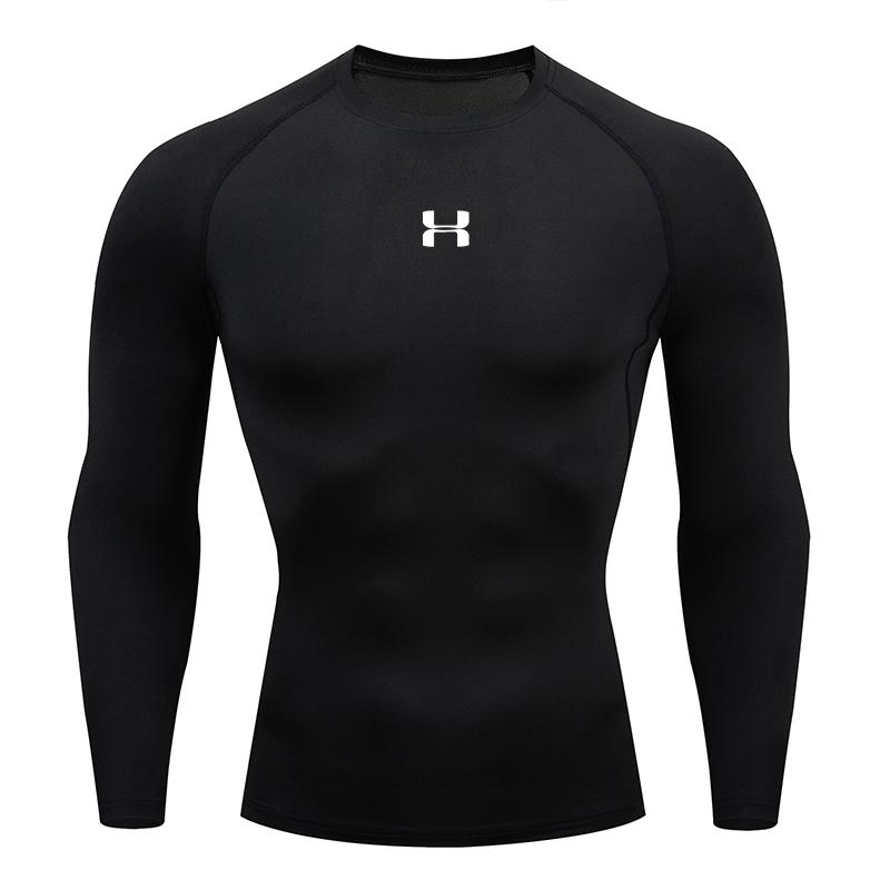 Herre T-shirt med 3D-print, rund hals, lange ærmer - Efterår og Vinter