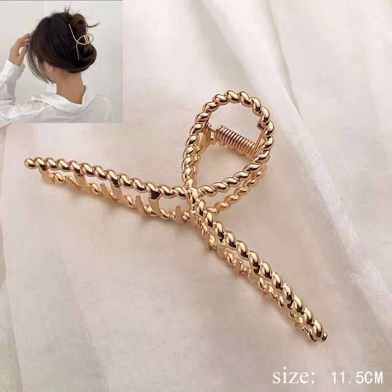 Einfache Metall Ausgehöhlte Geometrische Kralle Damen Elegantes Haaraccessoire Kreuz Krabbe Badeclip Für Frauen Mode Mädchen Kopfschmuck