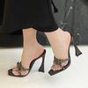 Crystal High Heels Slippers Women Elegant Dress Shoes Fashion Sexy Sandals 2025 Summer Beach Flip Flops Luxury New Mujer Slides