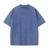 Tvättad och Sliten T-shirt Bomull Tung Batik Retro Friterad Snöflinga Lös Kortärmad