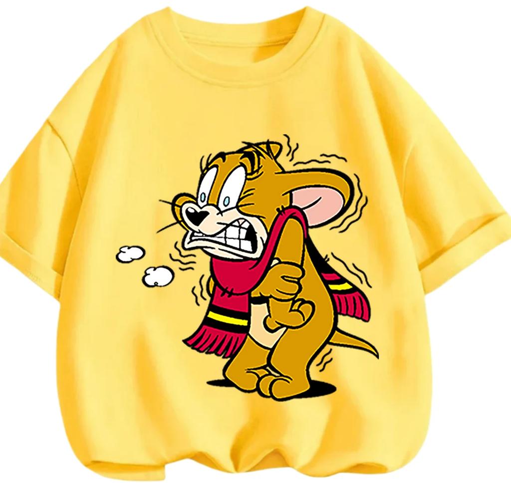 New Fashion Trend Tom And Jerry T Shirt Summer Casual Daily Tops Cartoon Print For Young Children