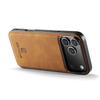 DG.MING For iPhone 17 Pro Case PU Leather Covered PC+TPU Hybrid Phone Shell