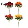 Reusable Floral Decorations for Indoor Artificial Mums Flowers Outdoor, UV Resistant Fake Fall Chrysanthemums Fade Office Marigold Plant, Autumn