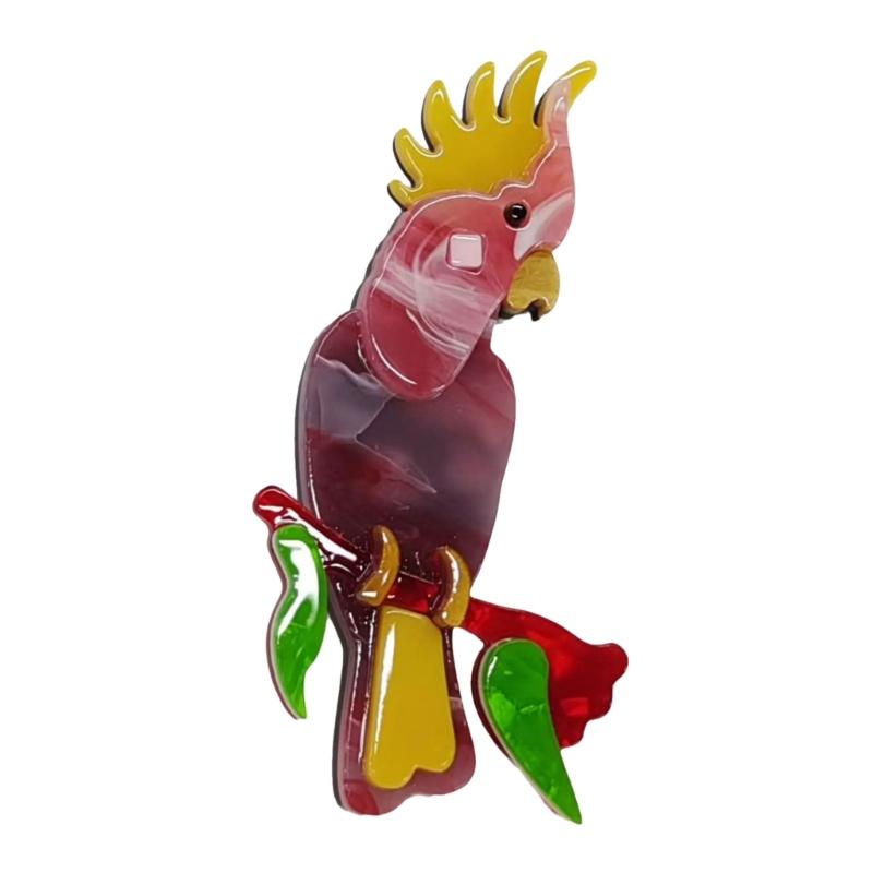 Красочная Изысканная Брошь Попугай Элегантная Яркая Цветовая Капельная Масляная Дизайн Аксессуар для Костюмов Улучшения