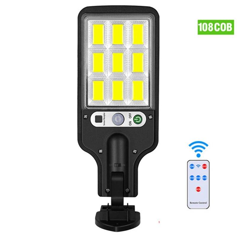 

108 Cob3 Light Mode Индукционный солнечный уличный светильник Садовый светильник Светодиодное освещение Садовый пульт дистанционного управления Водонепроницаемый круглый светильник