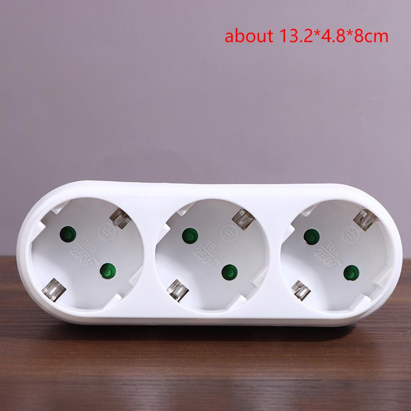 1 To 3 Plug Eu Socket Adapter With Switch 16A Plug Adapter Travel Charging German Standard Power Converter For Portugal Turkey