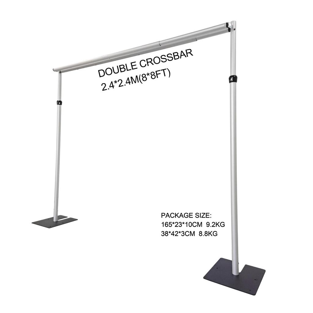 3x6m Double Layer Retractable Backdrop & Curtain Stand for Weddings – Aluminum Alloy Display Stand