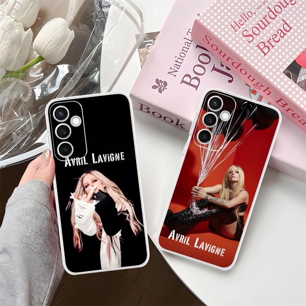 Avril Lavigne Clear Mobile Phone Case for Samsung Galaxy S25 S24 S23 S22 S21Plus FE Ultra Colorful Cover