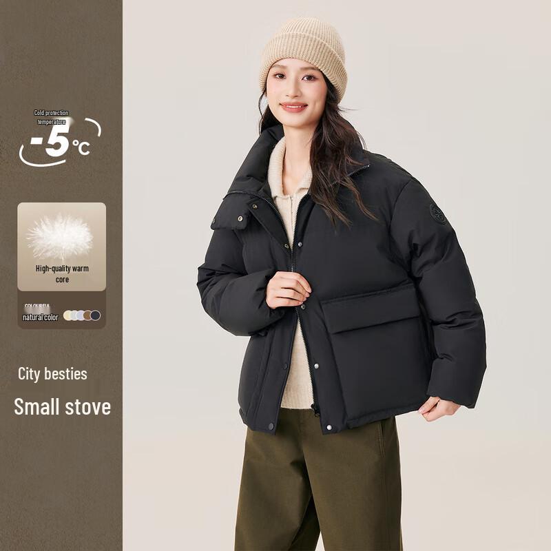 XueZhongFei Women s Stand-Collar Short Down Jacket 170/92A