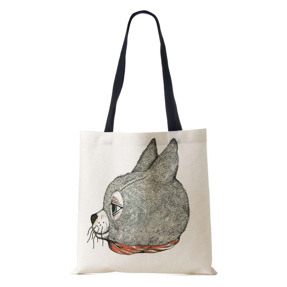 Women Canvas Shoulder Bag Shopper Bear Harajuku Casual Handbag Kawaii Eco Reused Large Capacity Travel  Tote Books Bag CLE