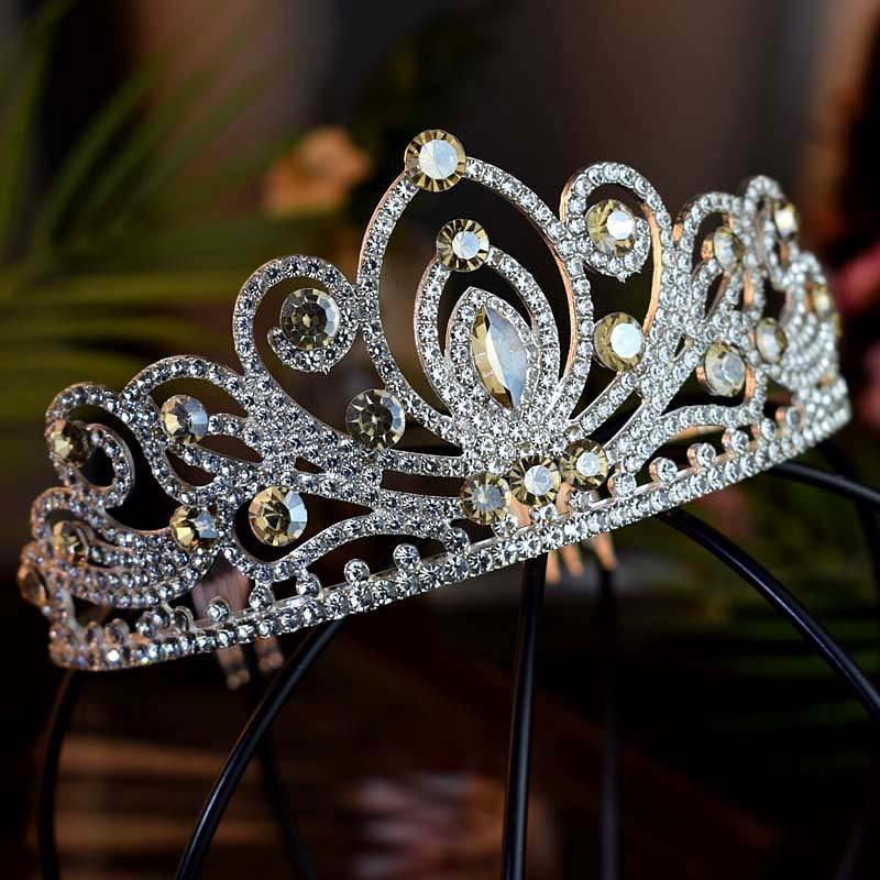 

Европейские и американские короны Большая женская тиара Принцесса Вечеринка по случаю дня рождения Заколка Головной убор Сценический головной убор