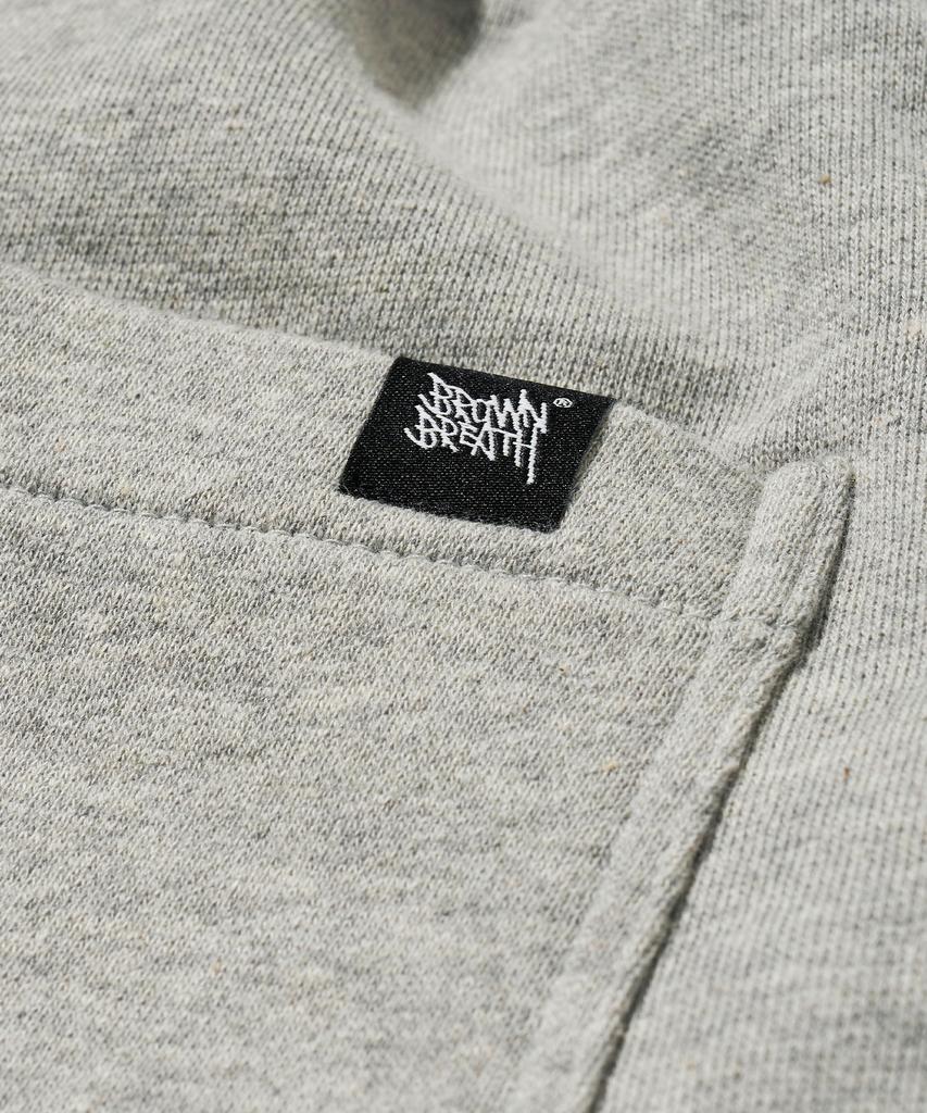 BROWNBREATH Two Tuck Wide Tag Sweat Pants - Melange Gray