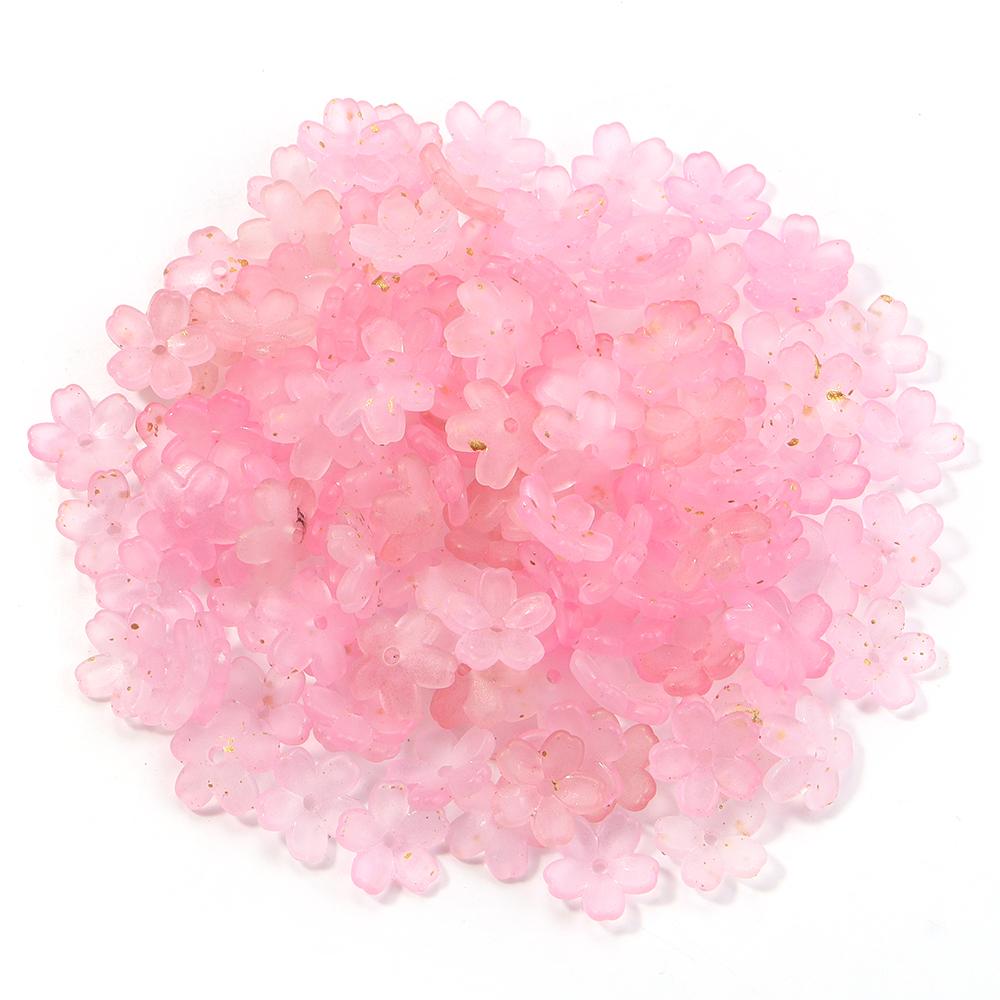 200pcs 11mm Acrylic Flowers Beads Colorful Five Petals Flower Loose Beads For Jewelry Making DIY Necklace Earrings Accessories