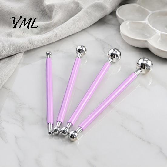 Clay Modeling Tools 4Pcs Polymer Shaping Tool Set, Sculpting Stick with Stainless Art Craft Supplies Steel Ball, 4 Size DIY Fondant Pottery Decorating