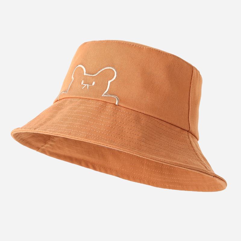 

Летняя Панама с милым медведем и вышивкой, модная женская кепка в рыбацком стиле для девочек, женская однотонная регулируемая Панама Боба 55-58cm