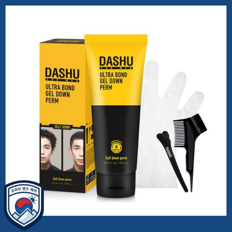 DASHU For Men Ultra Bond Gel Down Perm Set | Professional Self-Down Perm for Stiff & Coarse Hair | 100ml / 3.38 fl.oz.