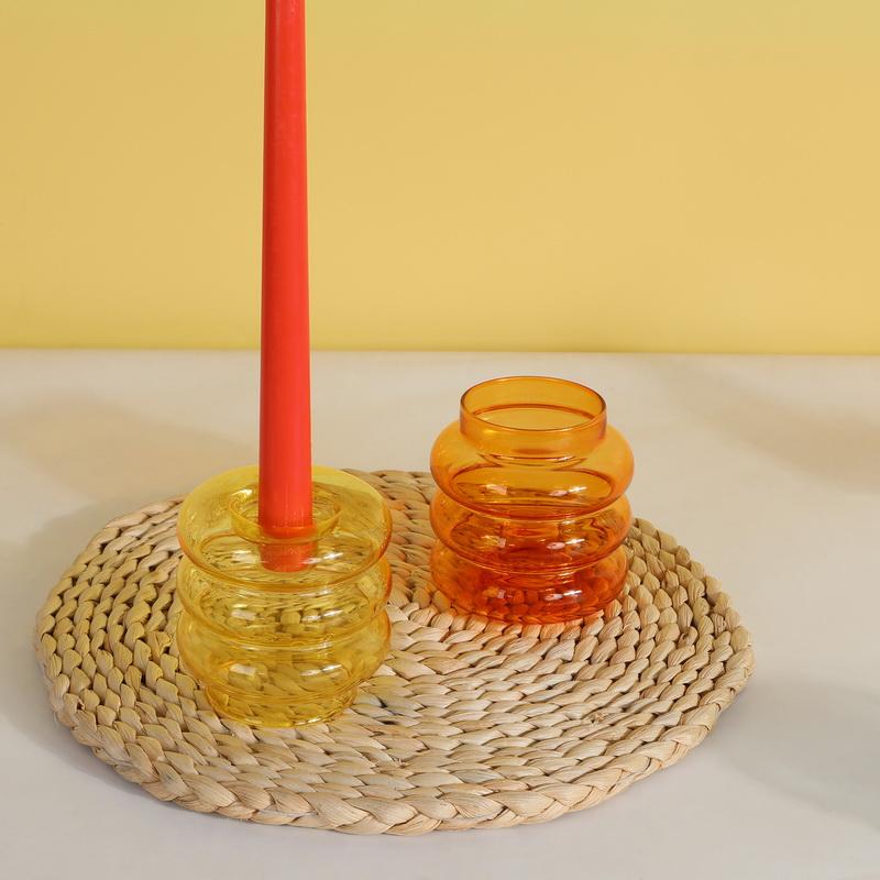 Glass Candle Holder 2 In 1 Vases Room Decoration Accessories Candle Holder Dining Table Home Decor European Wedding Decoration