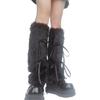 Soft Furry Plush Leg Covers For Women Stylish Bows Detail Fashion Leg Warmers Warmth Indoor Outdoor Versatility