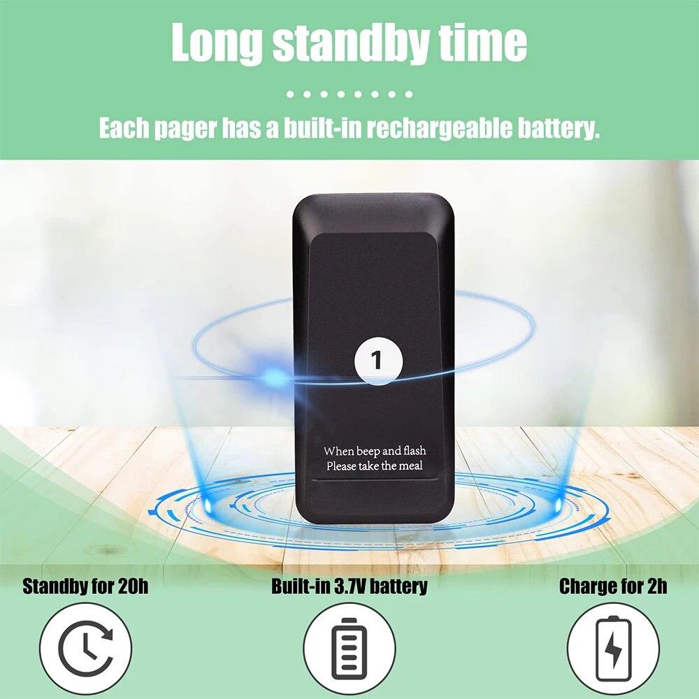 Buzzer Pagers for Restaurants Wireless Calling System 1640ft Long Range16 Beepers for Church Nursery Bar Fast Food Snack Hotel