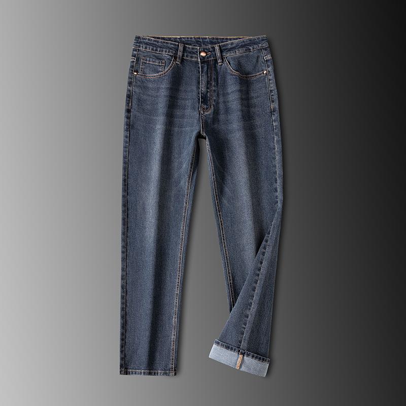 JYL Wide Straight-haired Jeans for Men, Thick, Youthful and Elastic New Daily Pants.